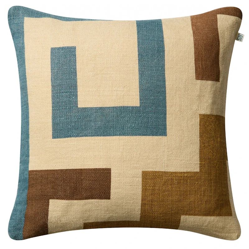 Aman Kuddfodral 50x50 cm, Heaven Blue / Taupe / Khaki