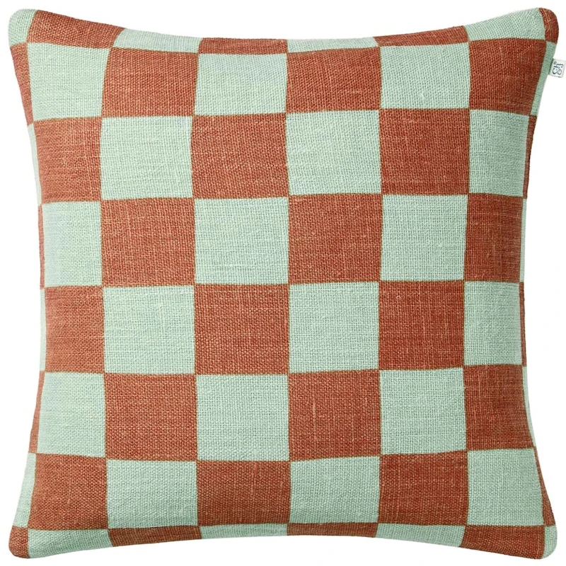 Buffalo Check Kuddfodral 50x50 cm, Aqua / Apricot Orange