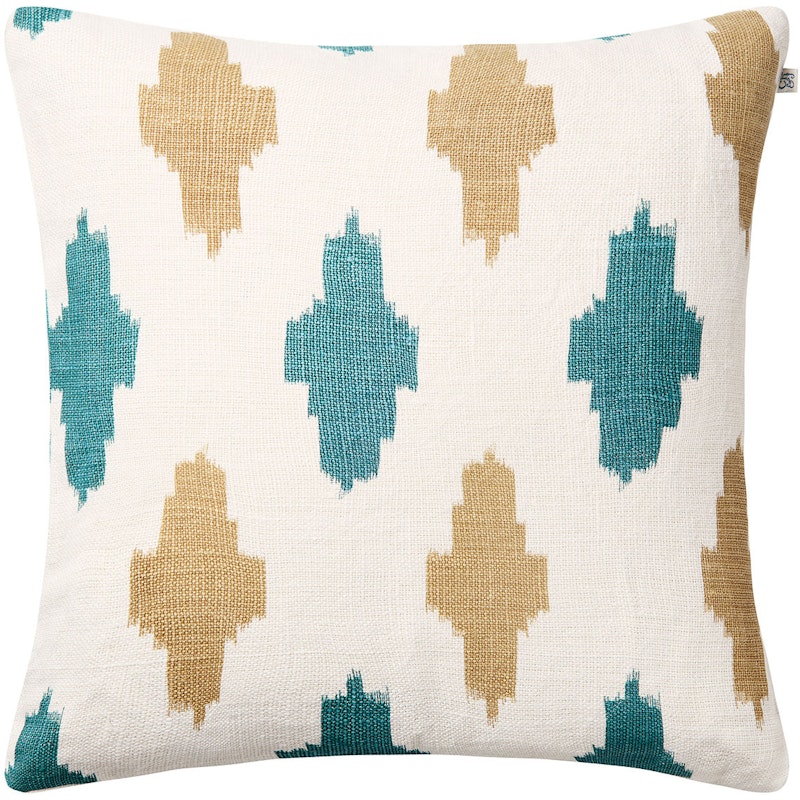 Ikat Agra Cushion Cover 50x50 cm Kuddfodral 50x50 cm, Khaki / Heaven Blue