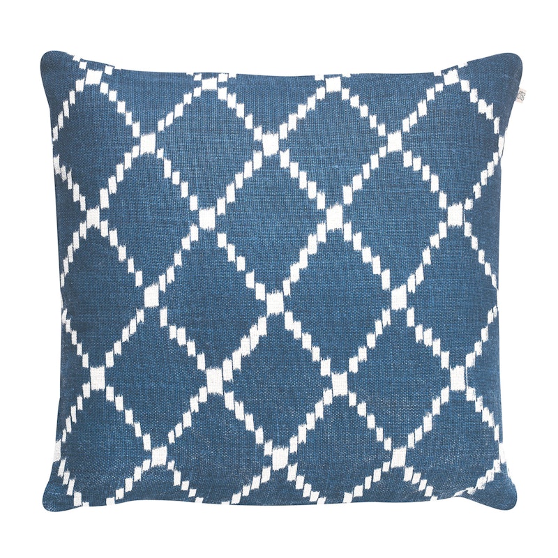 Ikat Kerela Kuddfodral 50x50 cm, Blå/Vit