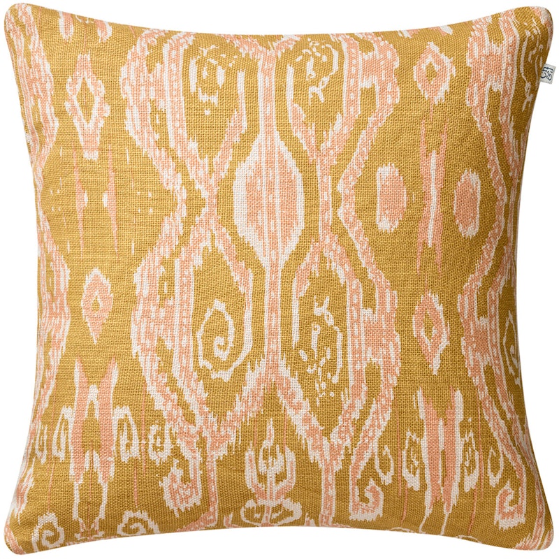 Ikat Madras Kuddfodral 50x50 cm, Spicy Yellow / Rose