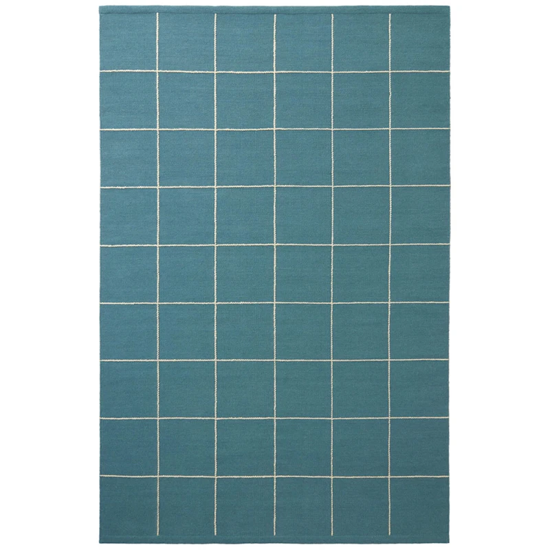 Milan Matta 180x270 cm, Blå / Off-white