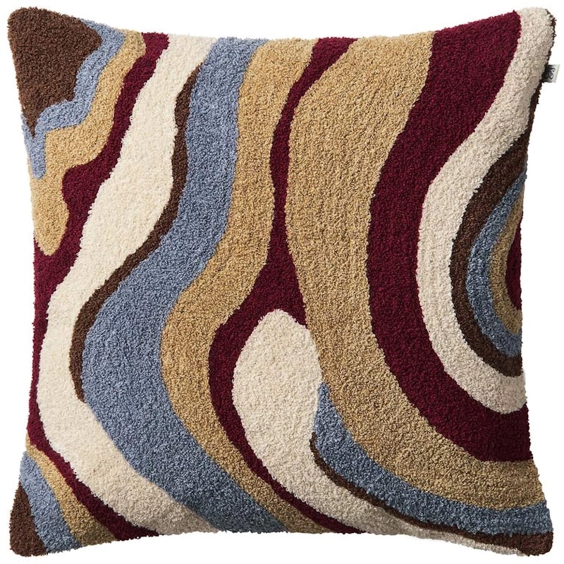 Sagar Kuddfodral Bouclé 50x50 cm, Dusty Blue / Ruby