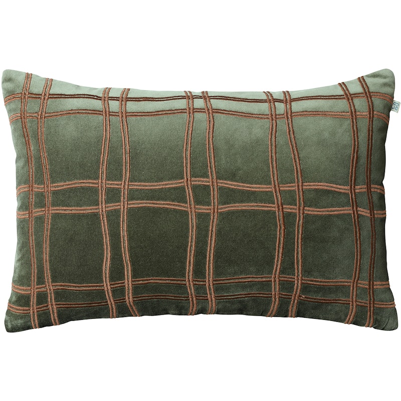 Tattersall Kuddfodral 40x60 cm, Forest Green / Konjak