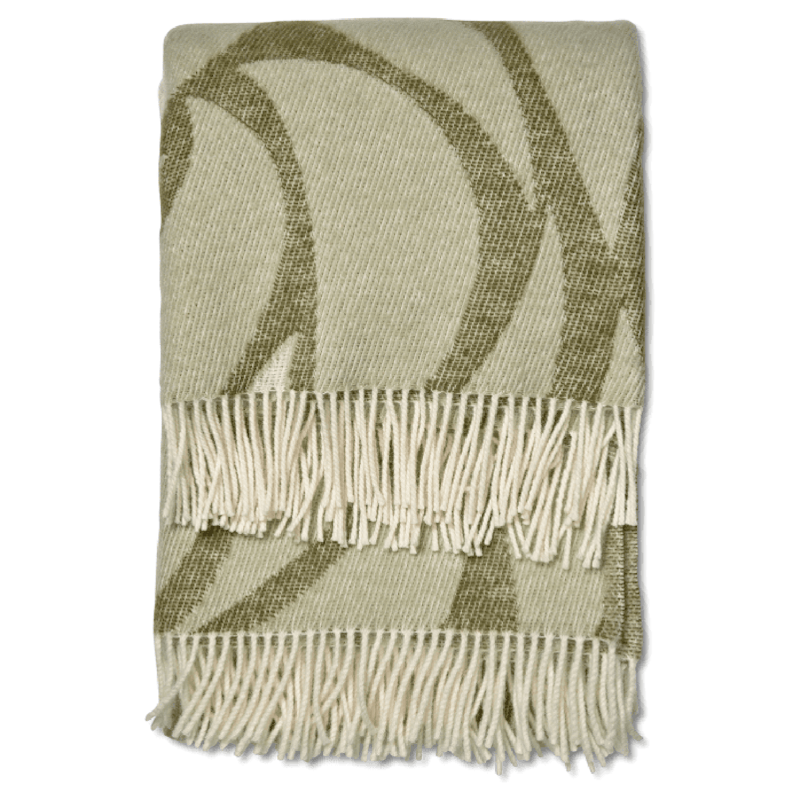 Leaf Ullpläd 130x180 cm, Grön