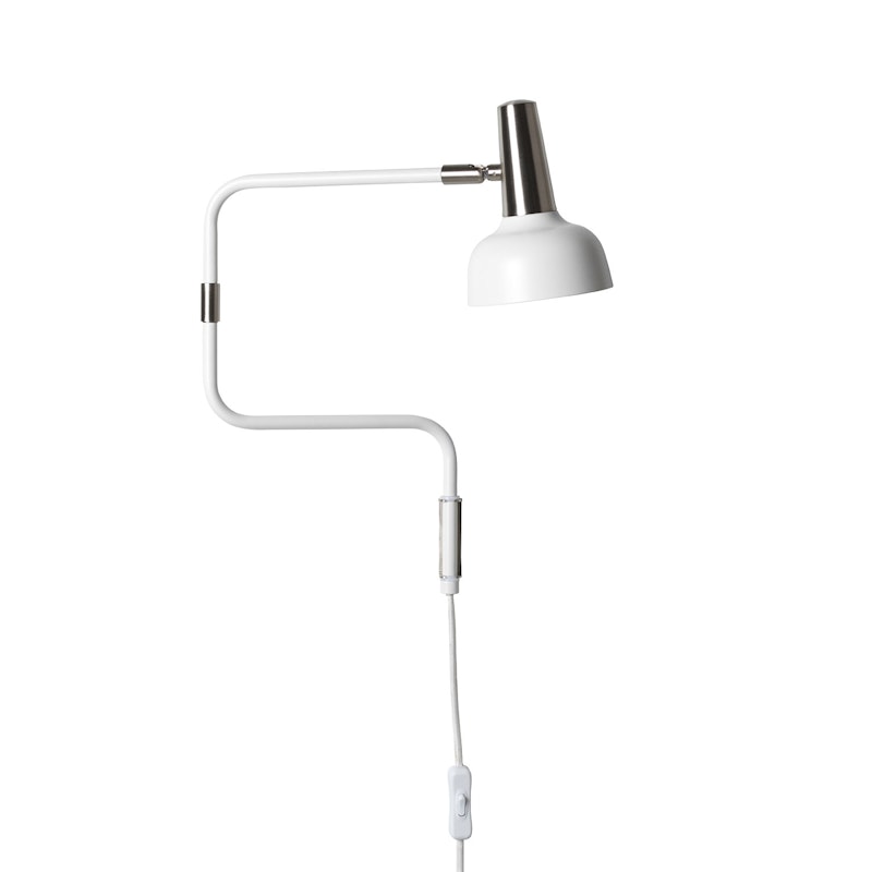 Ray Vägglampa LED, Vit/ Nickel