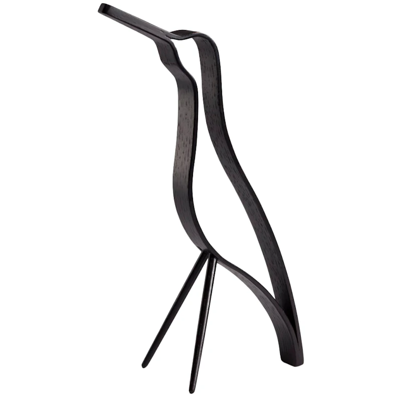 Woody Bird Dekoration Hög 25 cm, Svartbetsad Ek