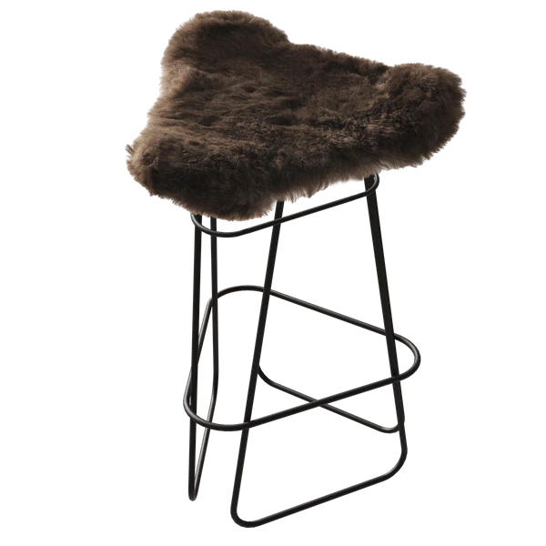 Cuero Iceland Barpall 65 Cm Svart / Shorn Brown - Barstolar St&aring;l Shorn Brown - 1661311
