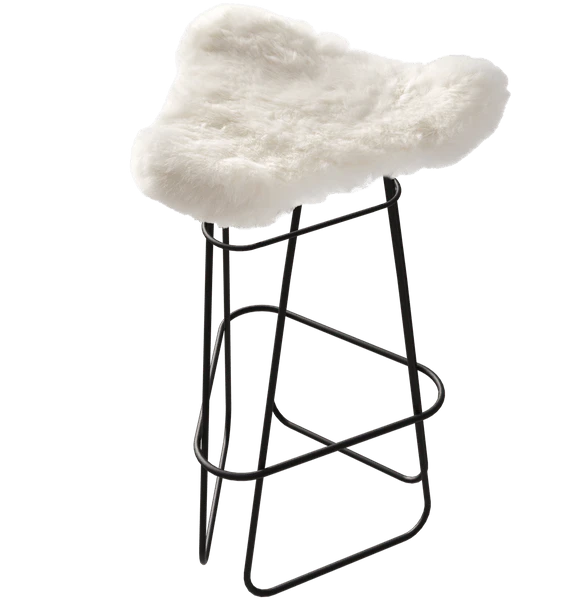 Cuero Iceland Barpall 82 Cm Svart / Shorn White - Barstolar St&aring;l Shorn White - 1661911
