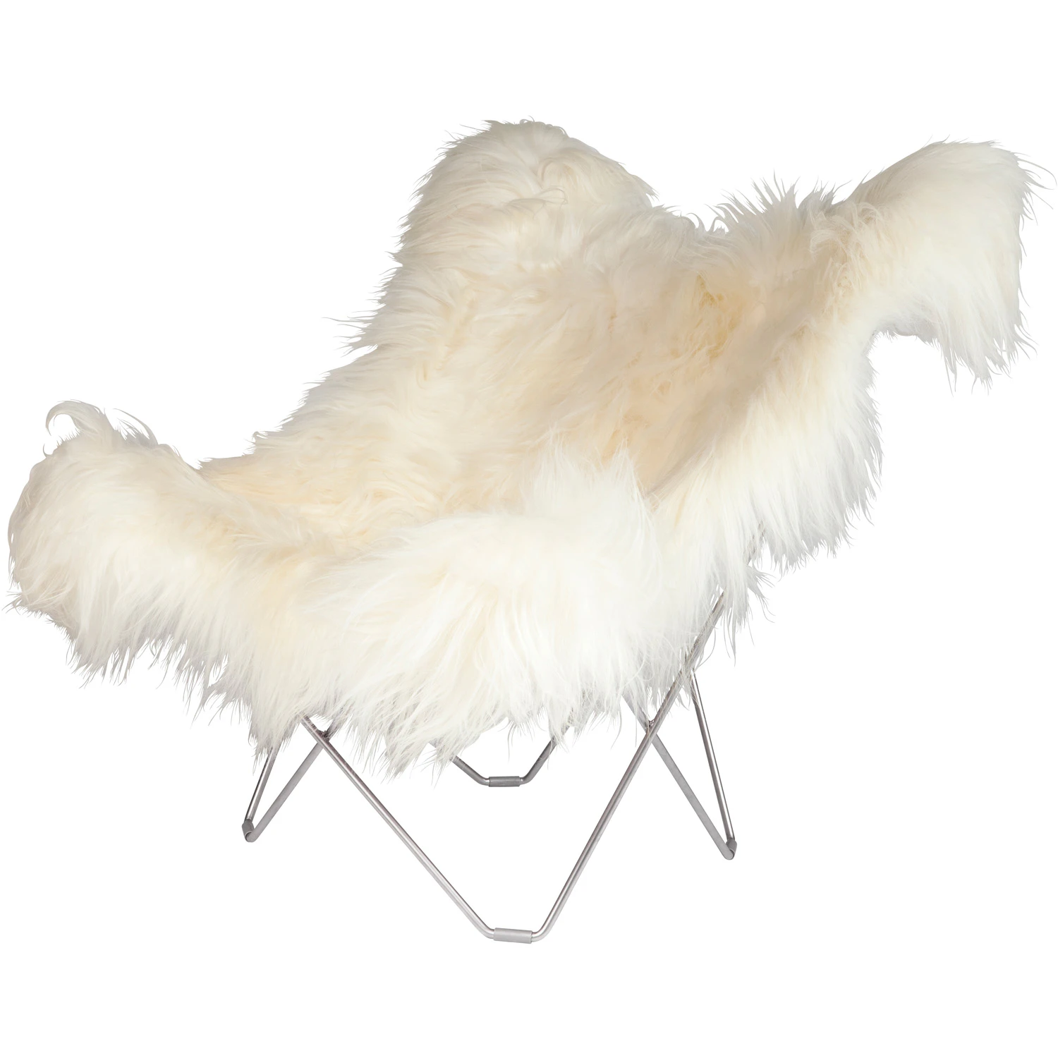 Cuero Iceland Mariposa Butterfly Chair Wild White/chrome - F&aring;t&ouml;ljer L&auml;der Vit - 1120902