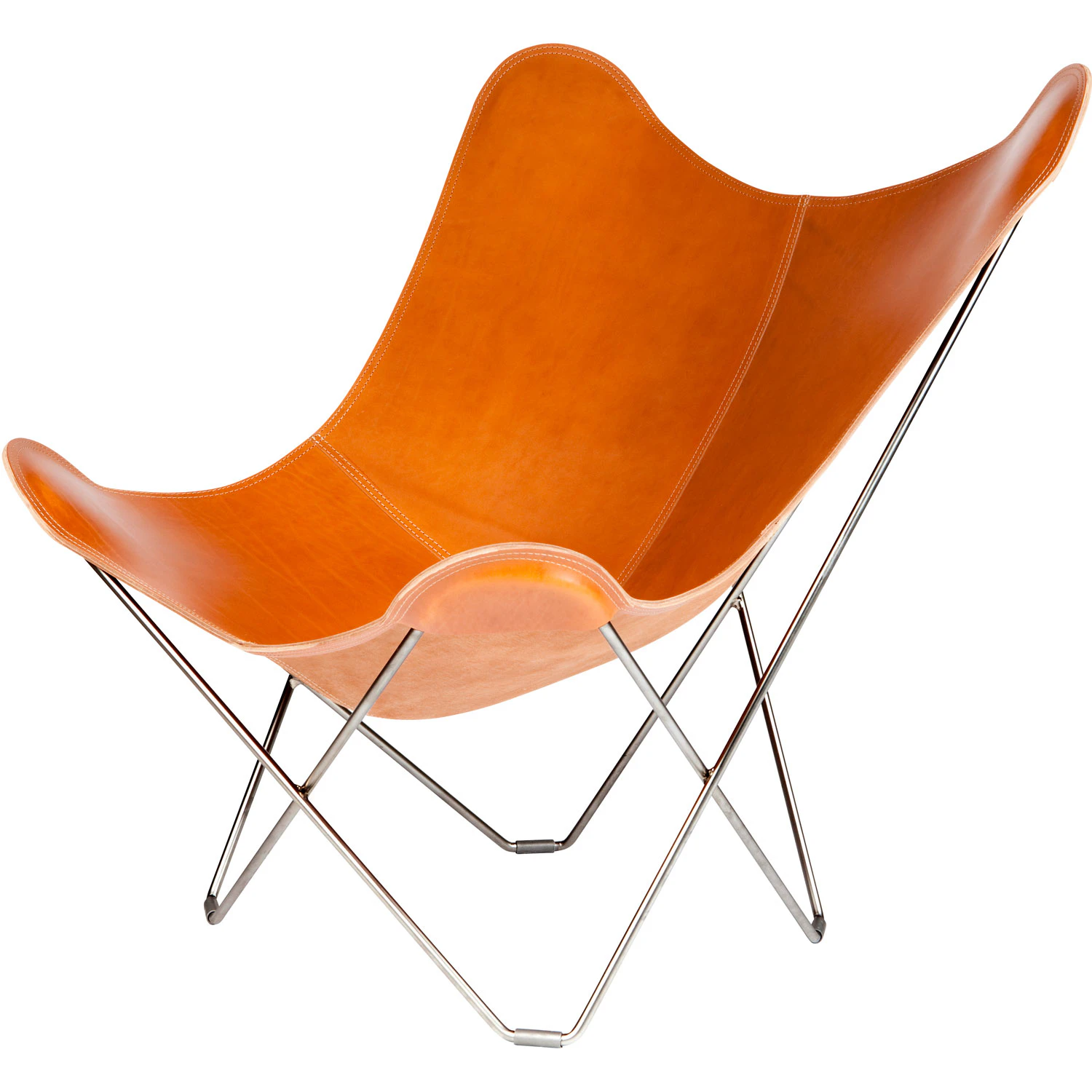 Cuero Pampa Mariposa Butterfly Chair Polo/chrome - F&aring;t&ouml;ljer L&auml;der Konjak - 1010302