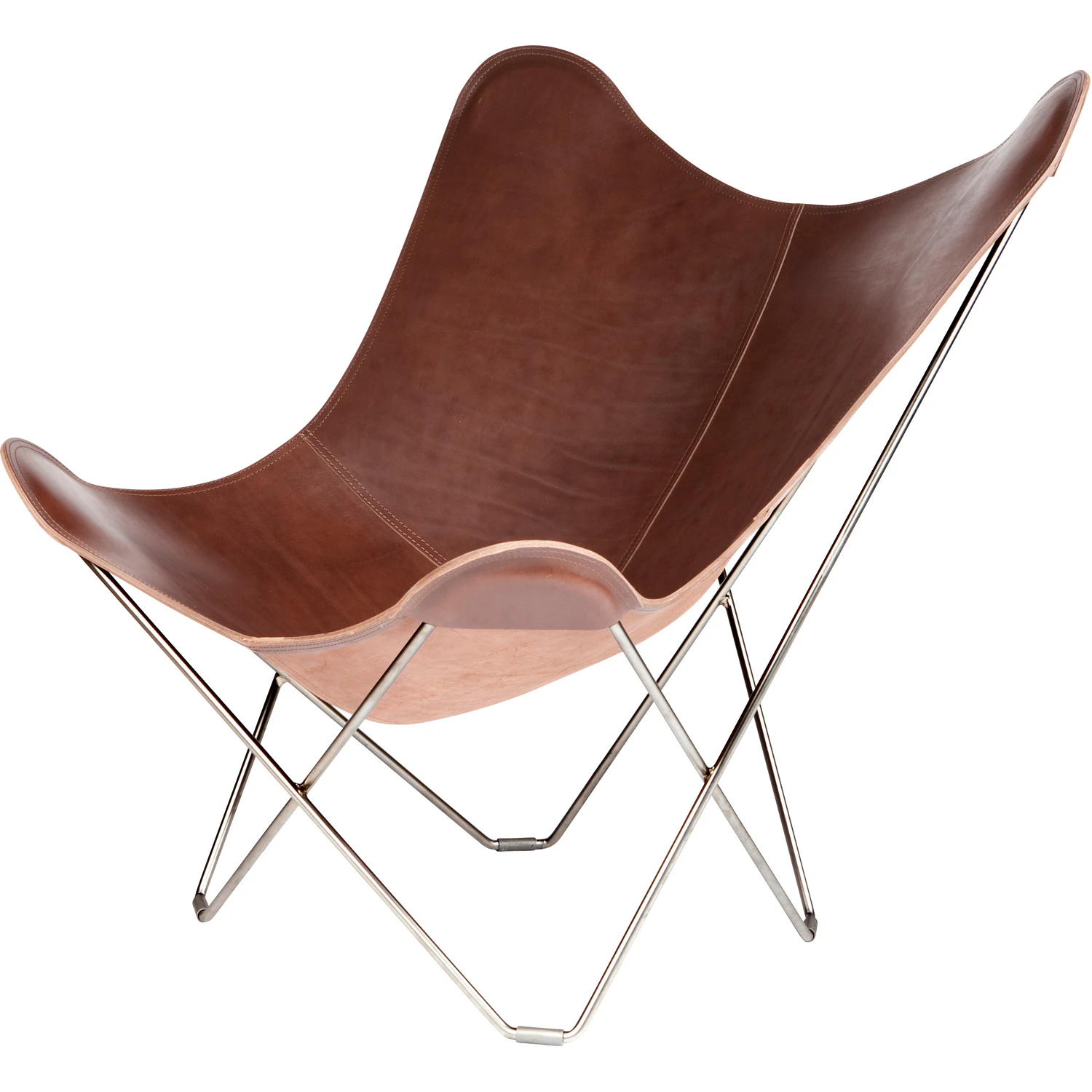 Cuero Pampa Mariposa Butterfly Chair Chocolate/chrome - F&aring;t&ouml;ljer L&auml;der Choklad - 1010402
