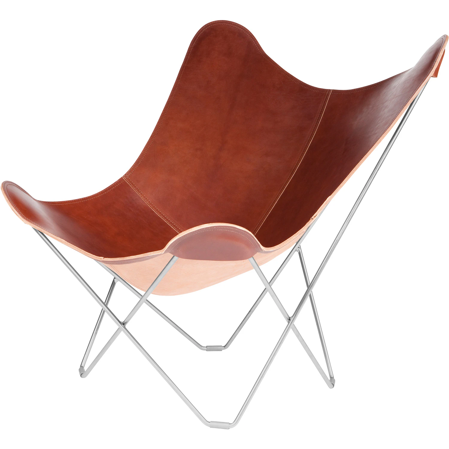Cuero Pampa Mariposa Butterfly Chair Crude Oak/chrome - F&aring;t&ouml;ljer L&auml;der Naturlig Ek - 1010602