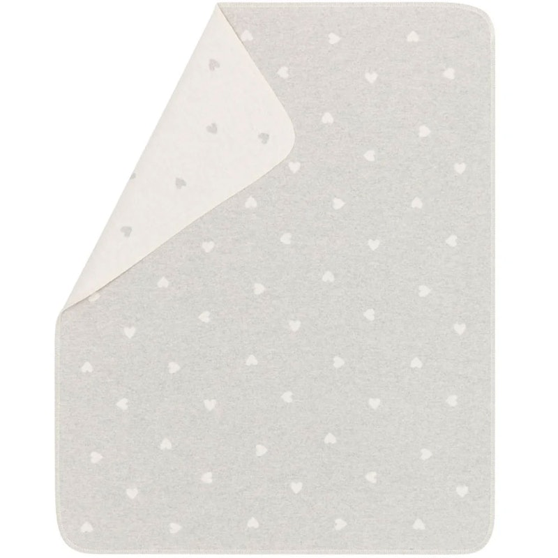 Juwel Babyfilt 70x90 cm Hearts, Grå / Off-white