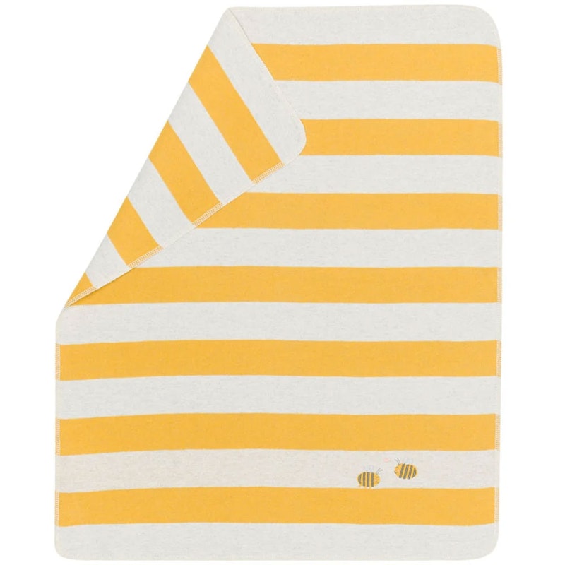 Juwel Babyfilt 70x90 cm Stripes/Bees, Gul / Vit