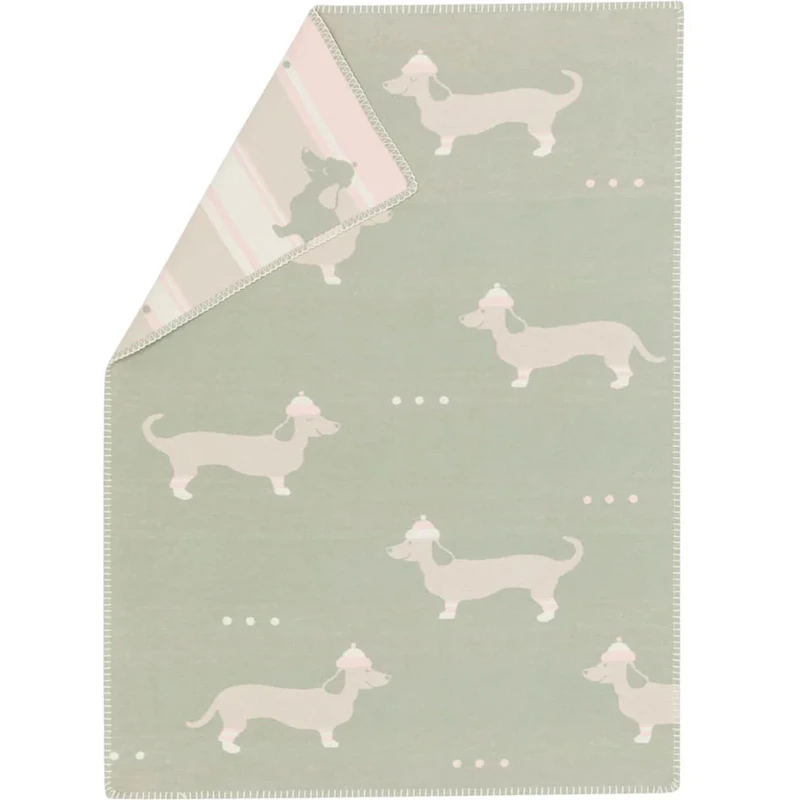 Lena Babyfilt 75x100 cm Dachshund, Ljusgrön