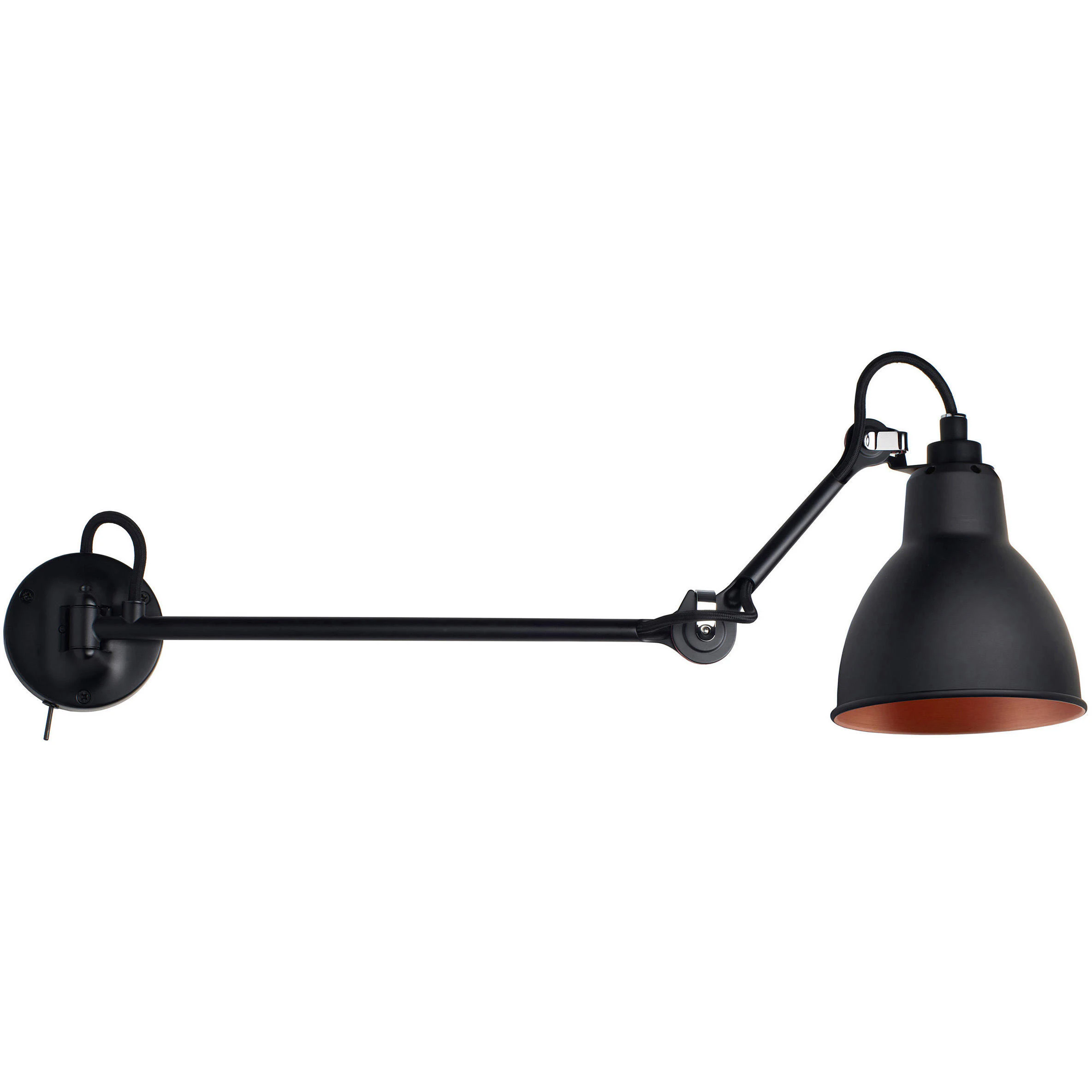 Dcw&eacute;ditions Lampe Gras N&deg;204 L40 Sw V&auml;gglampa Svart / Koppar - V&auml;gglampor St&aring;l Svart - 204 L40 SW BL-BL-COP