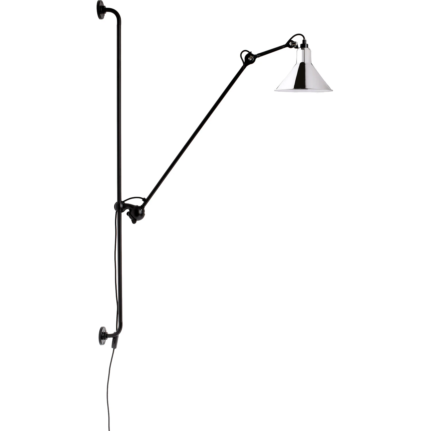 Dcwéditions Lampe Gras N°214 Vägglampa Svart / Krom - Vägglampor Stål Svart - LG-214 BL-CH