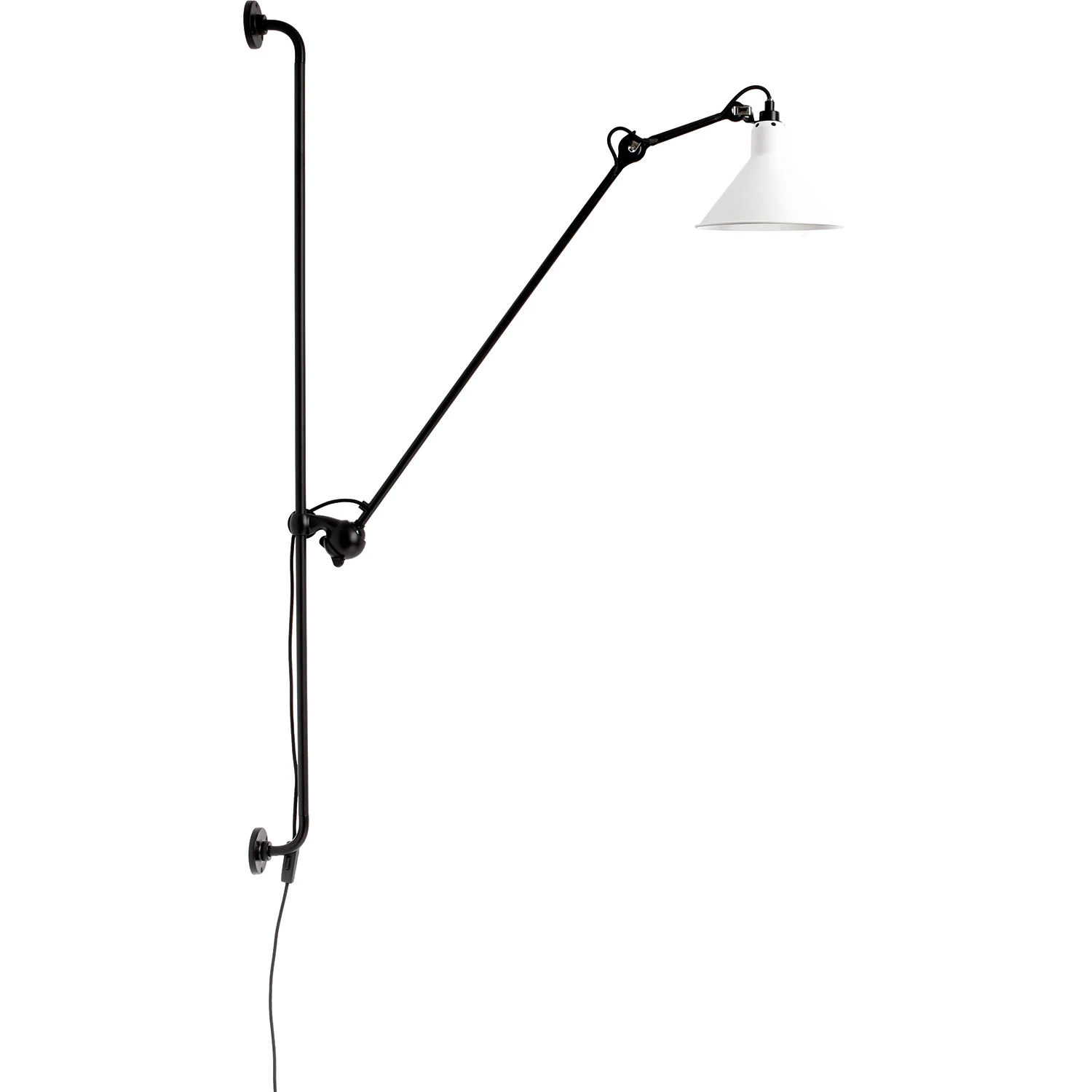 Dcwéditions Lampe Gras N°214 Vägglampa Svart / Vit - Vägglampor Stål Svart - 214 BL-WH CONIC