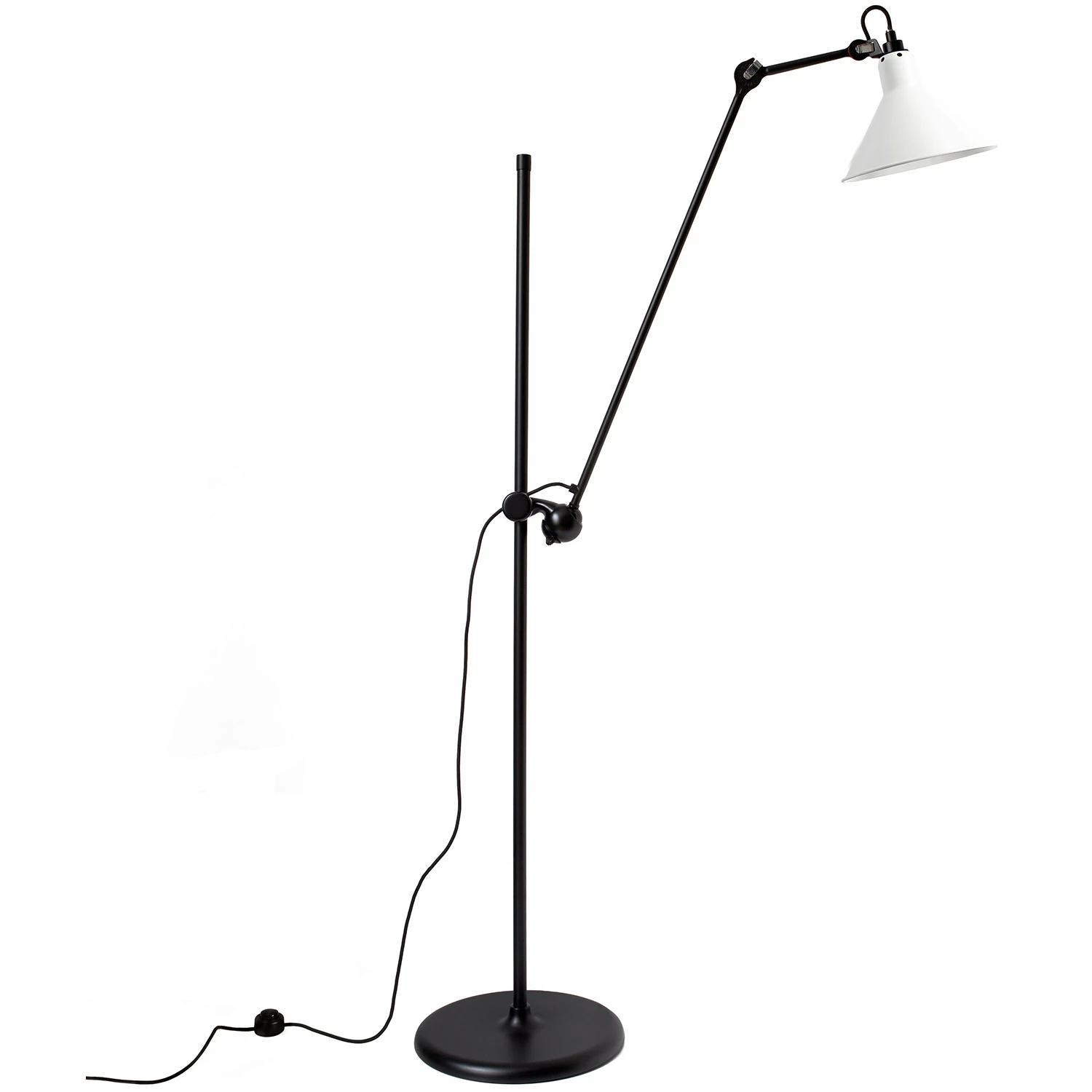 Dcwéditions Lampe Gras N°215 Golvlampa Svart / Vit - Golvlampor Stål Svart - LG-215 BL-WH