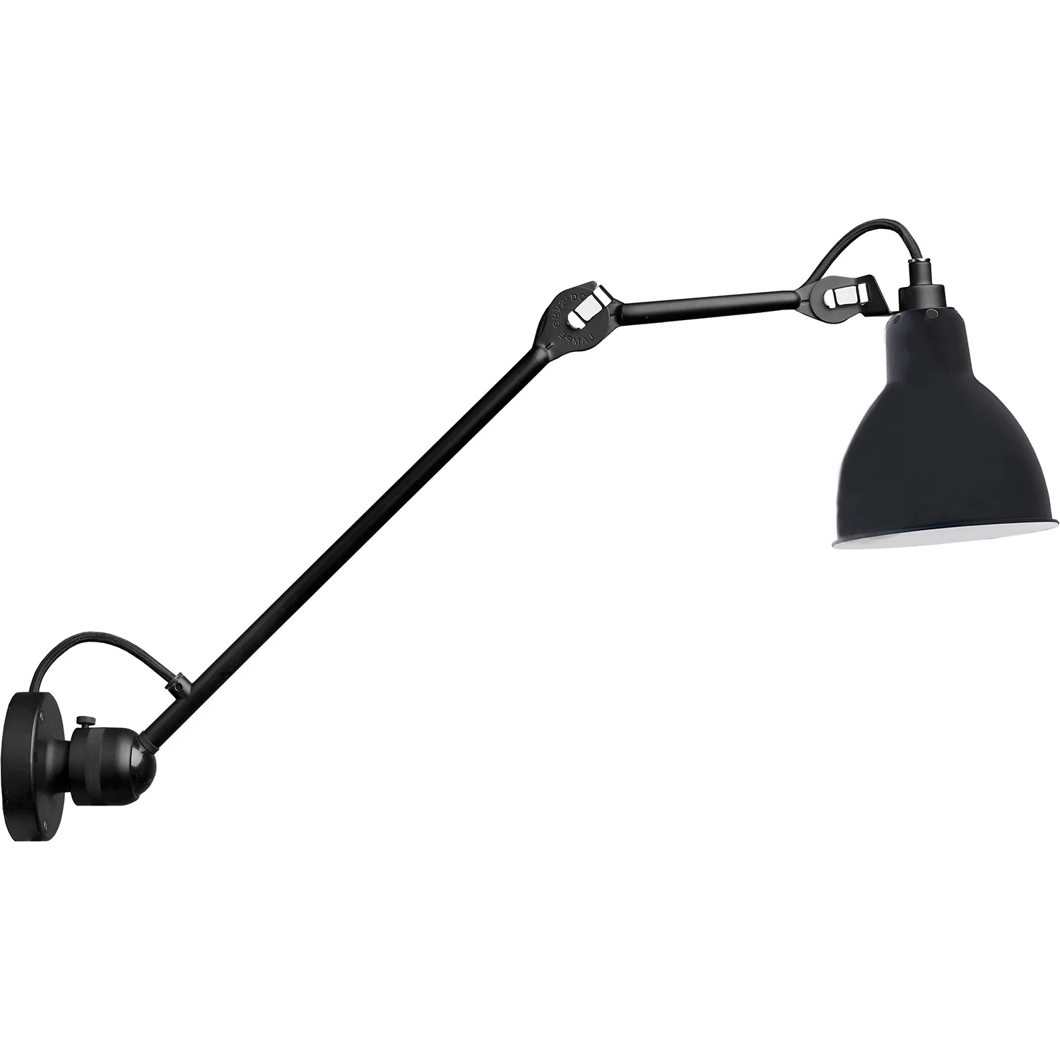 Dcwéditions La Lampe Gras N°304 Vägglampa L40 Svart - Vägglampor Stål Svart - 304 L 40 BL-BL ROUND