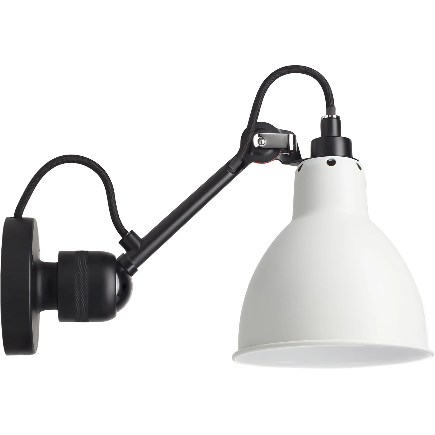 Dcw&eacute;ditions La Lampe Gras N&deg;304 V&auml;gglampa Med Str&ouml;mbrytare Svart / Vit - V&auml;gglampor St&aring;l Svart - LG-304 SW-BL-WH