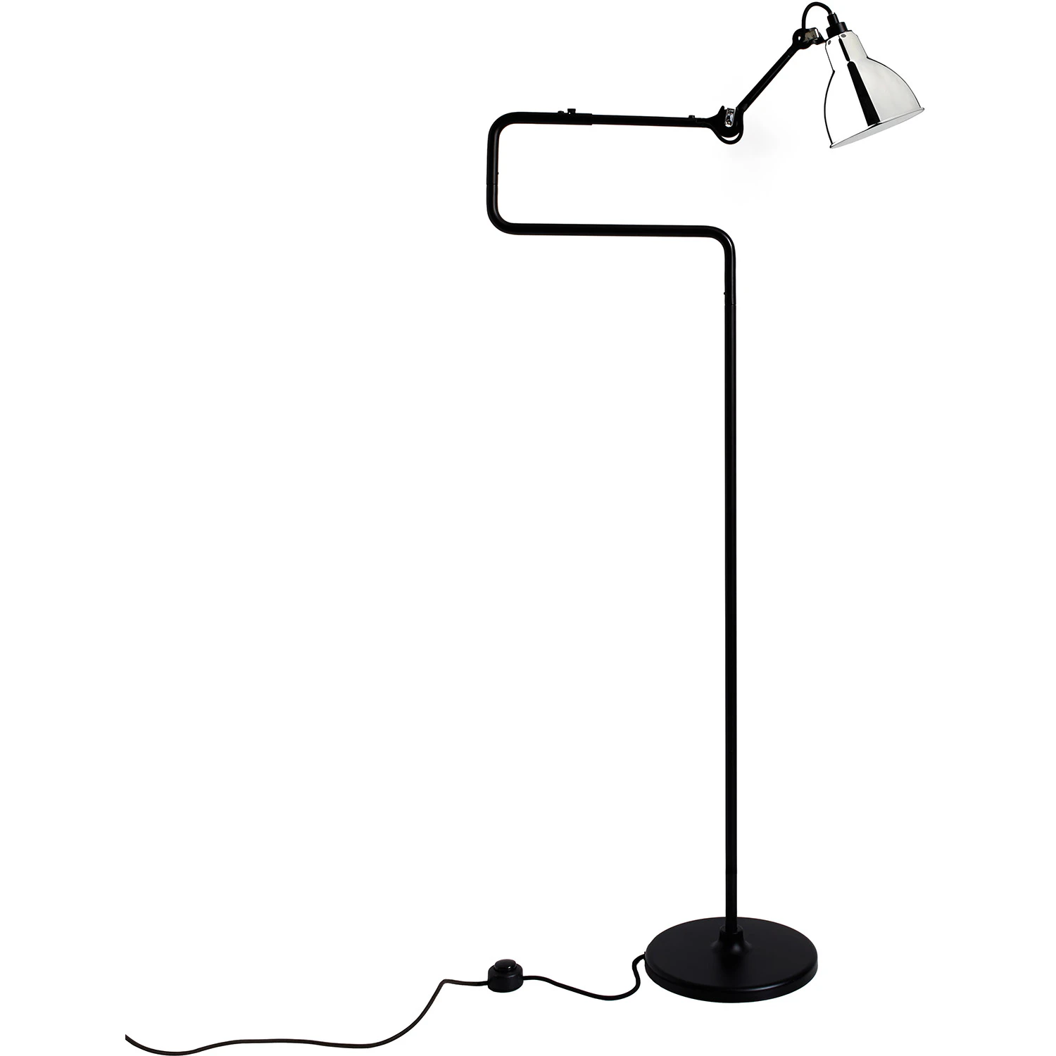 Dcwéditions La Lampe Gras N°411 Golvlampa Svart / Krom - Golvlampor Stål Svart - LG-411 BL-CH