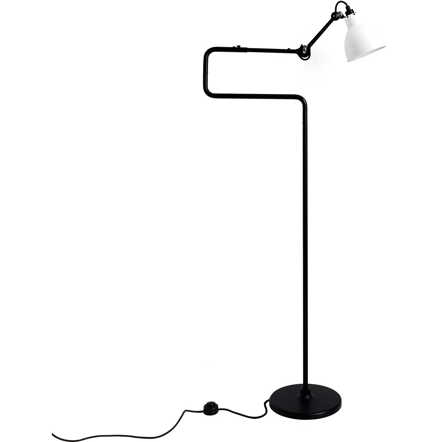 Dcwéditions La Lampe Gras N°411 Golvlampa Svart / Vit - Golvlampor Stål Svart - LG-411 BL-WH