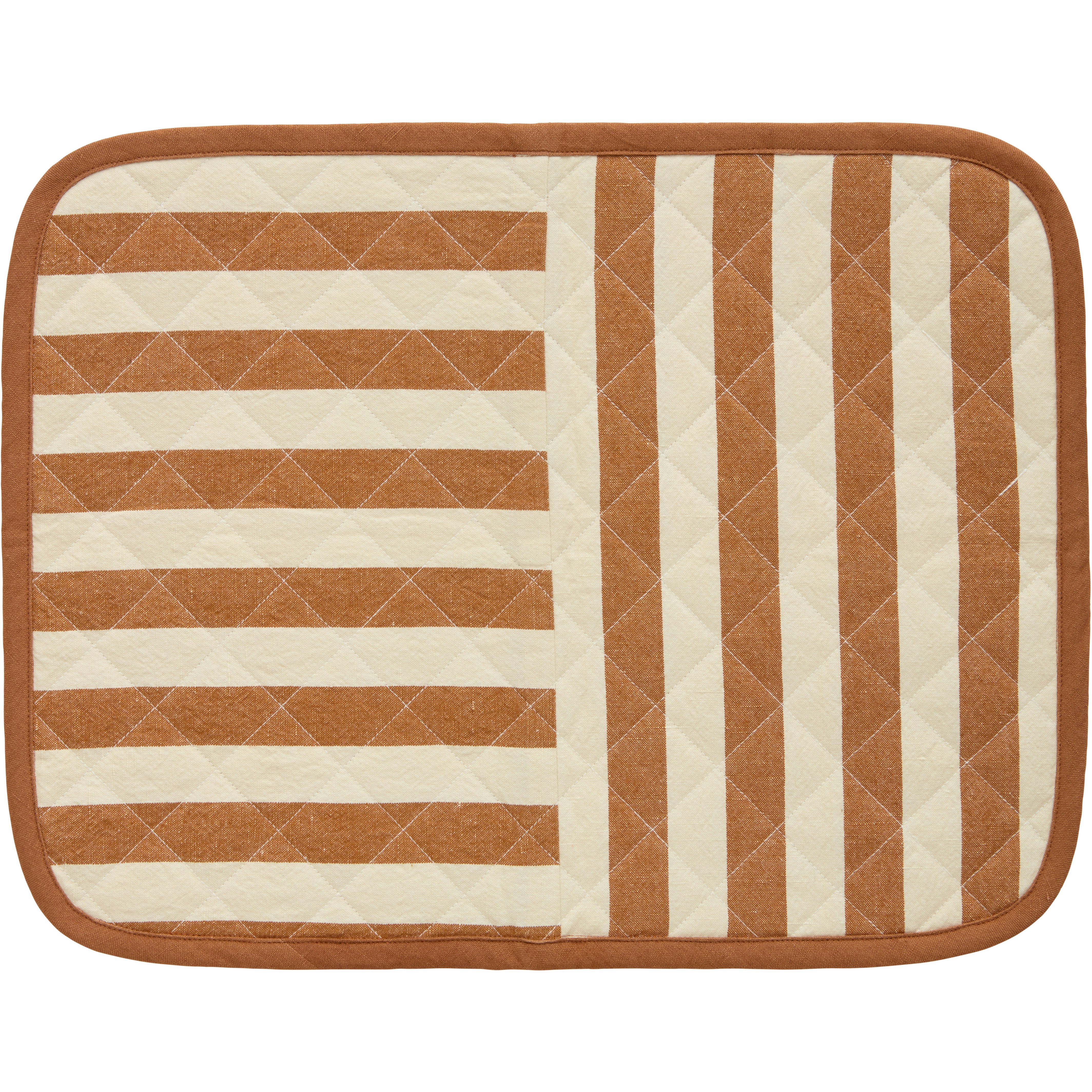 Decotique Block Stripe Bordstablett 35x45 Cm Brun - Bordstabletter & Glasunderl&auml;gg Bomull Brun - 398137