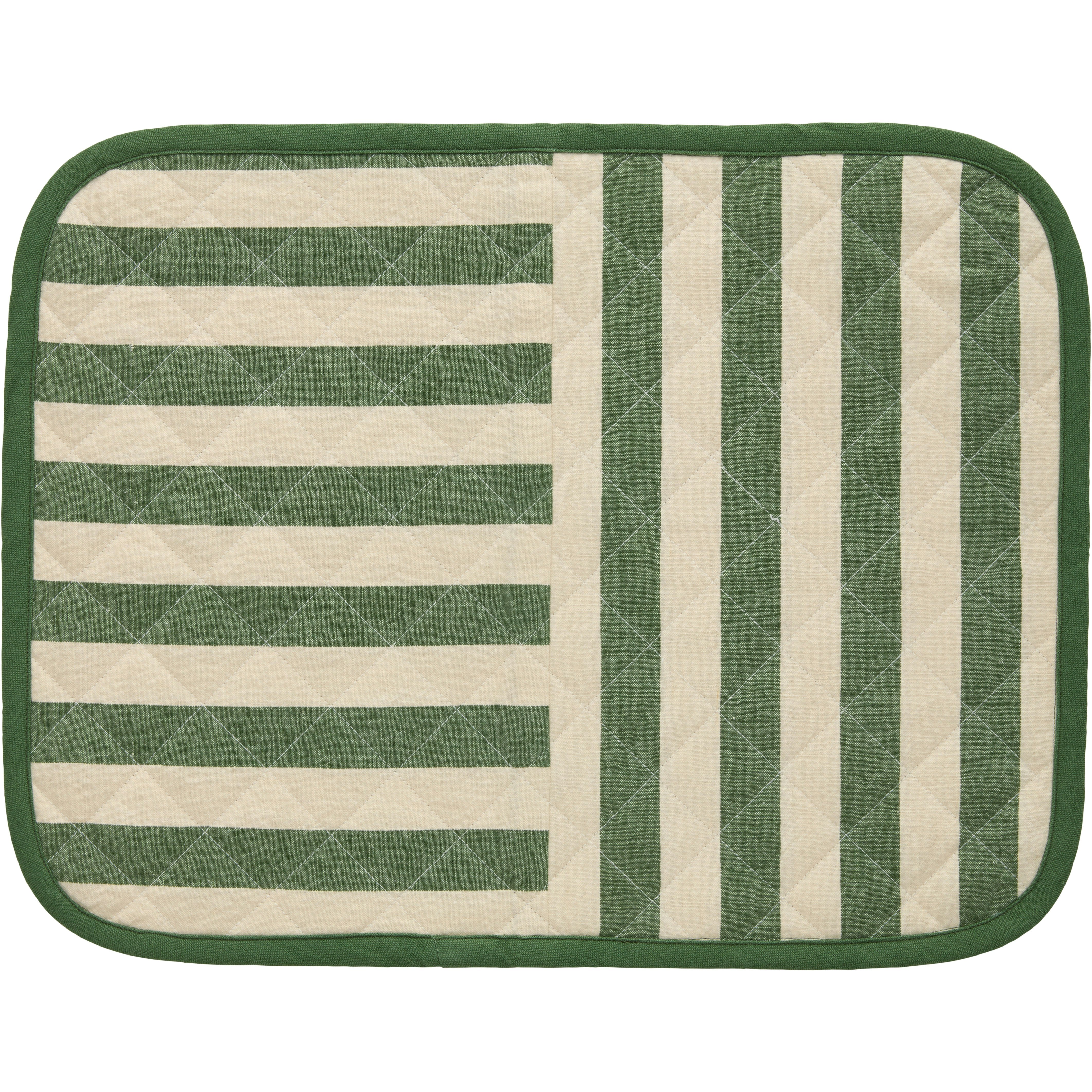 Decotique Block Stripe Bordstablett 35x45 Cm Gr&ouml;n - Bordstabletter & Glasunderl&auml;gg Bomull Gr&ouml;n - 398138