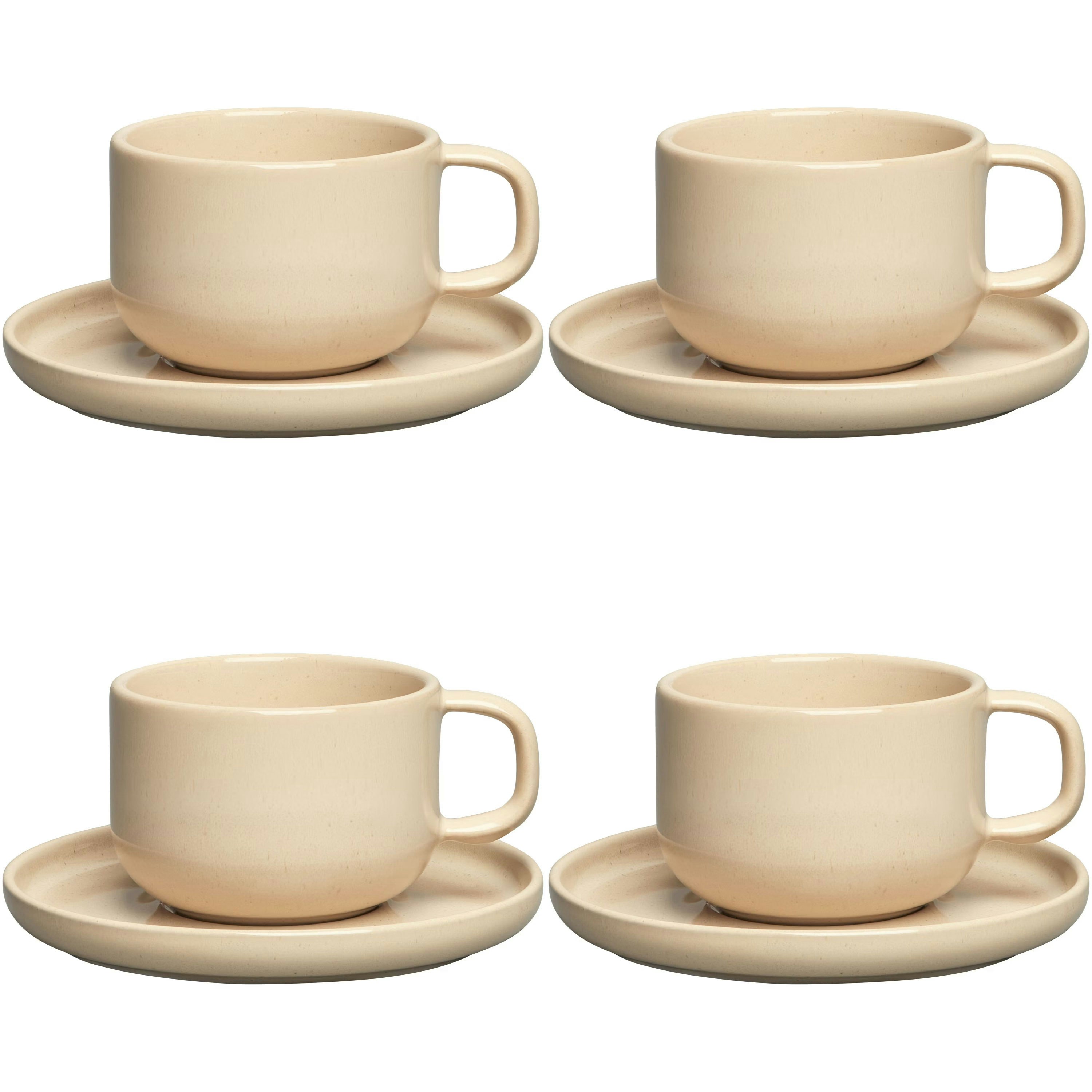 Decotique Bon Tekopp 4-pack Beige - Tekoppar Stengods Beige - 390029+390029+390029+390029