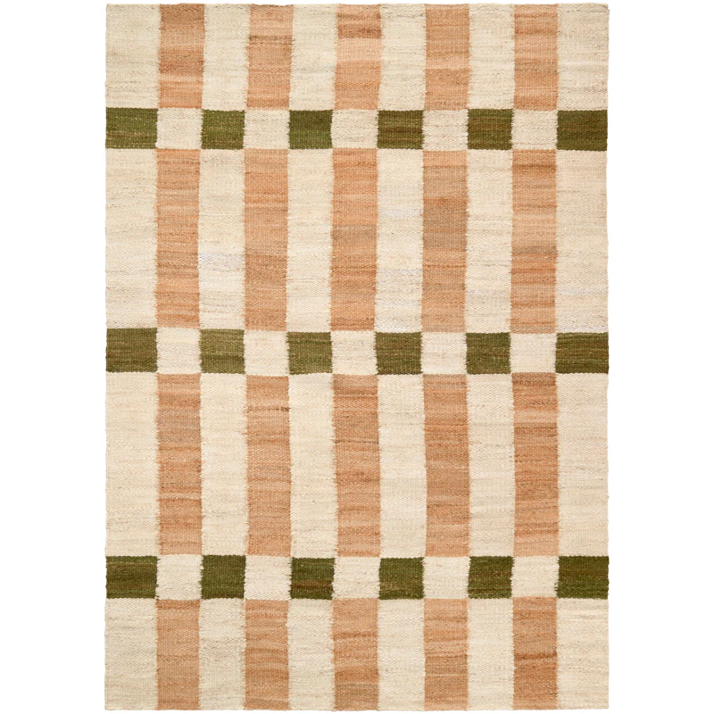 Checks Matta Natur / Grön, 180x270 cm