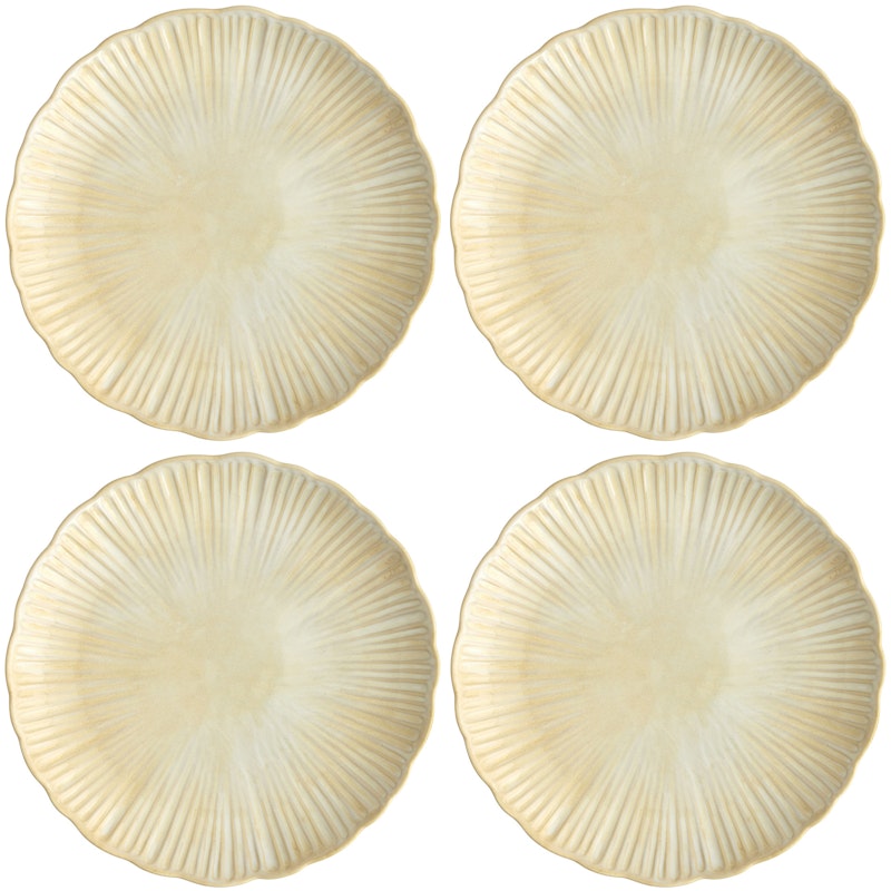 Daisy Tallrik 4-pack Cream, 22 cm
