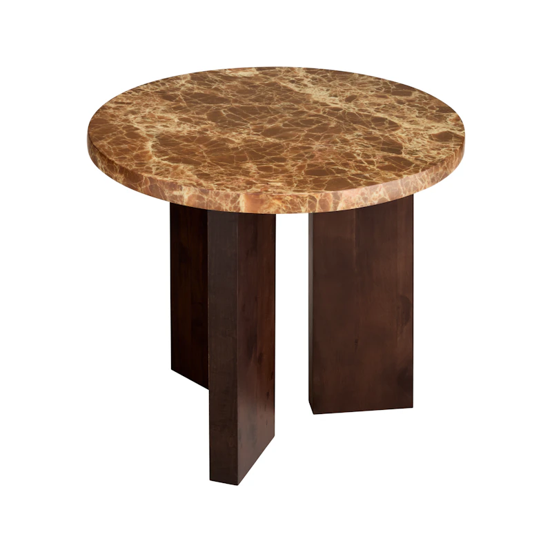 Eden Sidobord 50 cm, Mörk Ek / Brun Sten