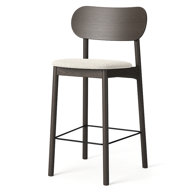 Elephant Barstol, Mörk Ek / Vit Bouclé
