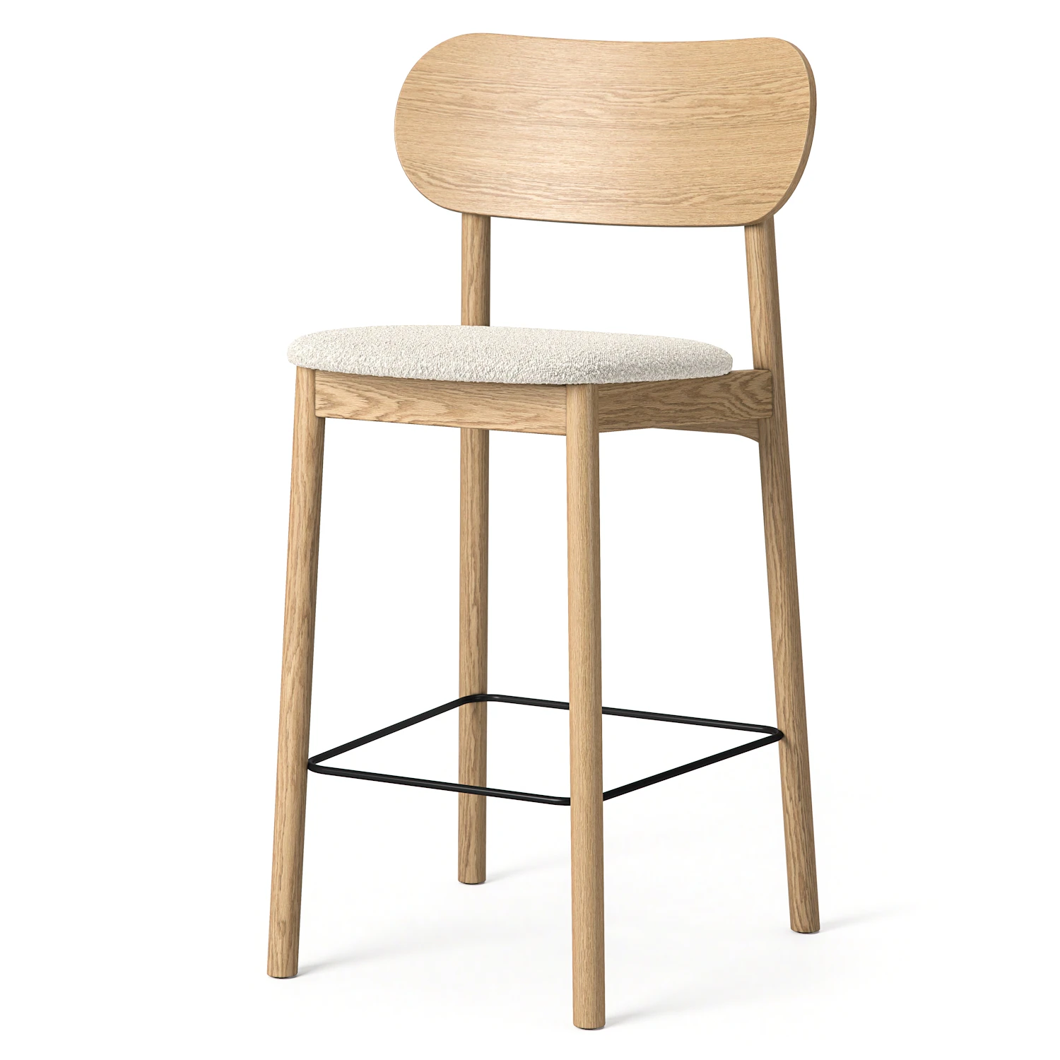 Decotique Elephant Barstol Naturlig / Vit Boucl&eacute; - Barstolar Ek - 13002689+13002694