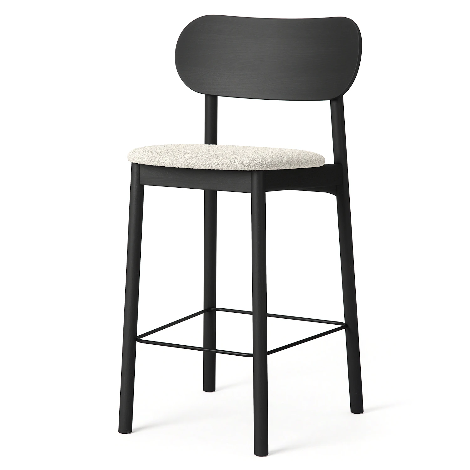 Decotique Elephant Barstol Svart / Vit Boucl&eacute; - Barstolar Ek - 13002690+13002694