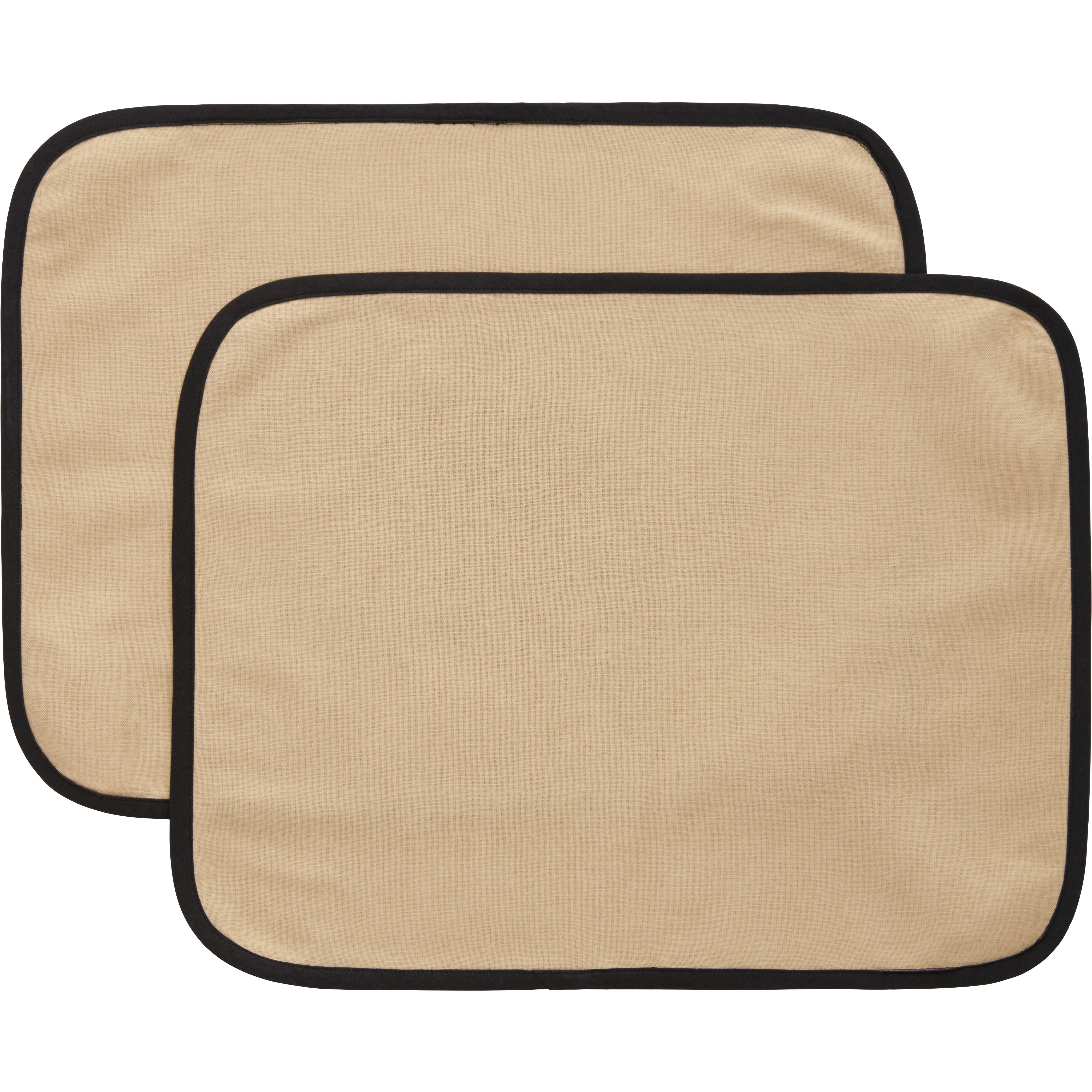 Decotique Elvira Bordstablett 35x45 Cm 2-pack Natur / Svart - Bordstabletter & Glasunderl&auml;gg Bomull Svart - 398140