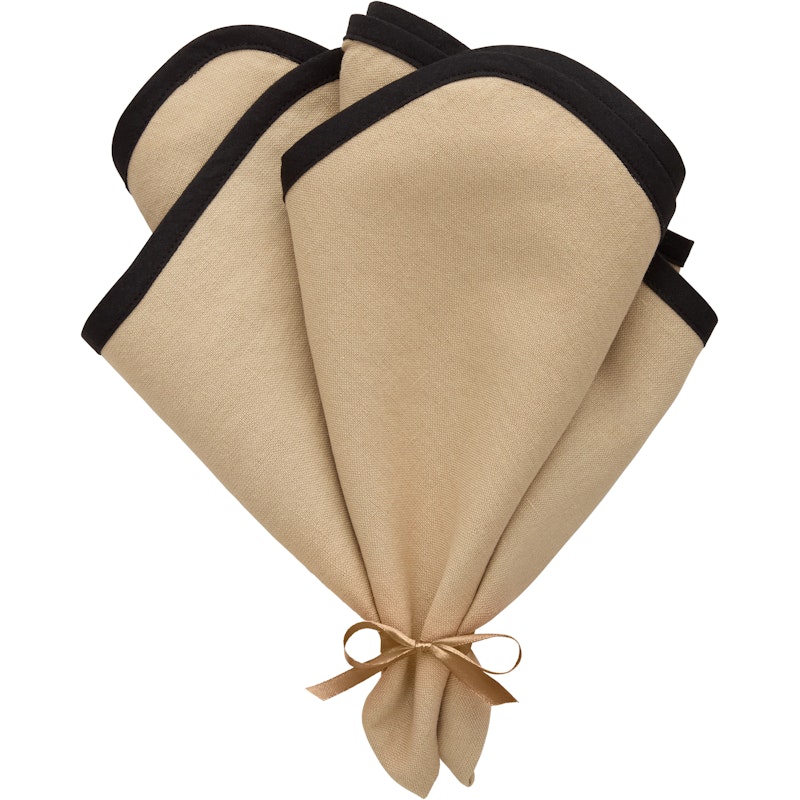 Elvira Servett 45x45 cm 2-pack, Natur / Svart