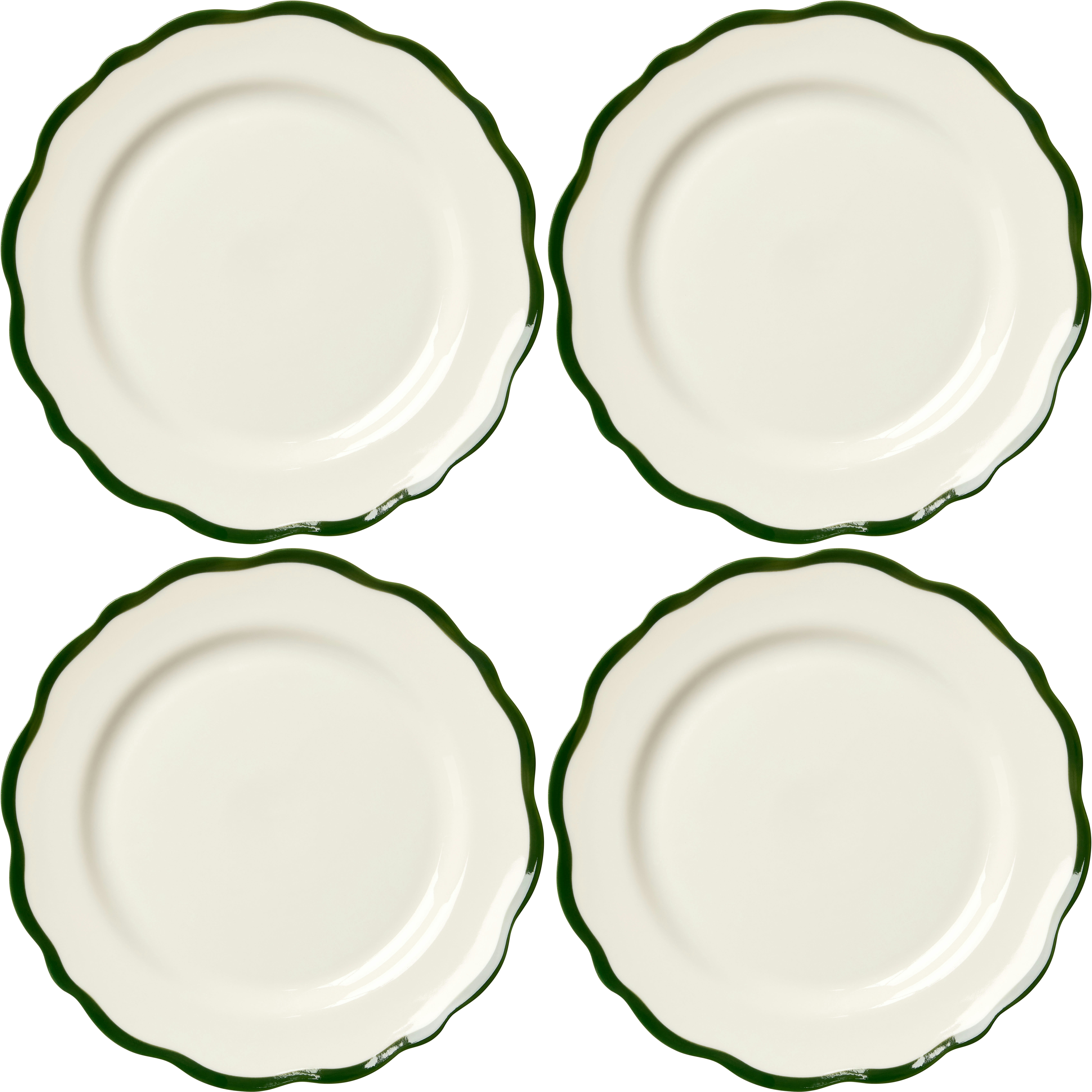 Decotique Fleur Assiett 21 Cm 4-pack M&ouml;rkgr&ouml;n - Assietter Keramik M&ouml;rkgr&ouml;n - 427702X4