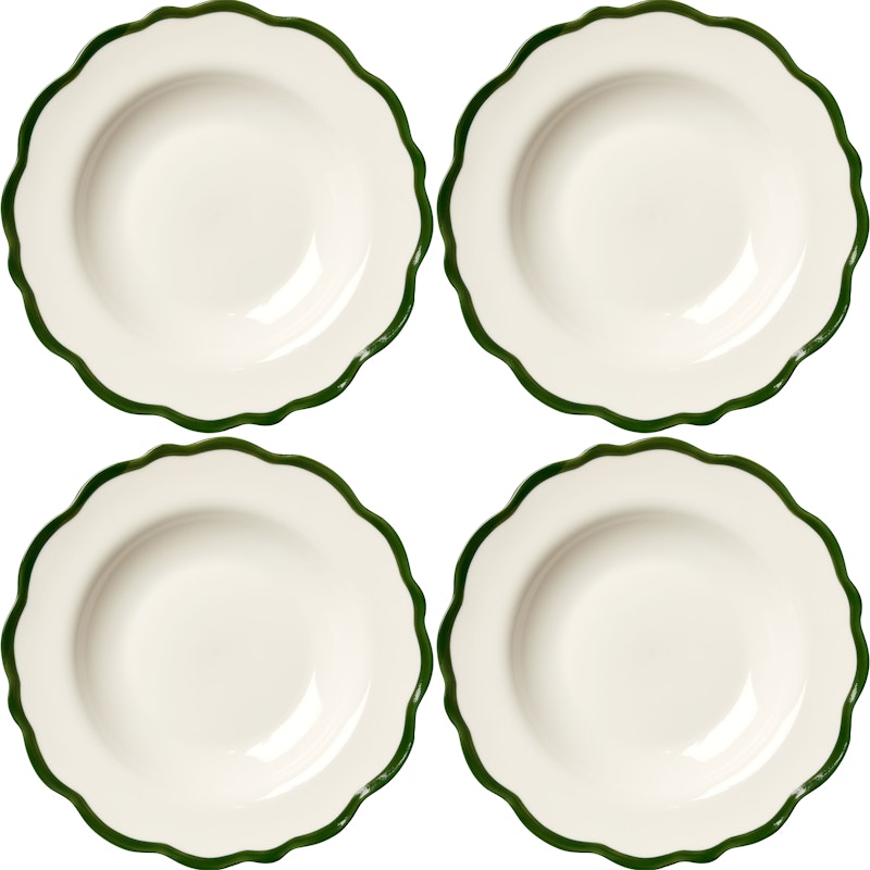 Fleur Skål 23 cm 4-pack, Mörkgrön