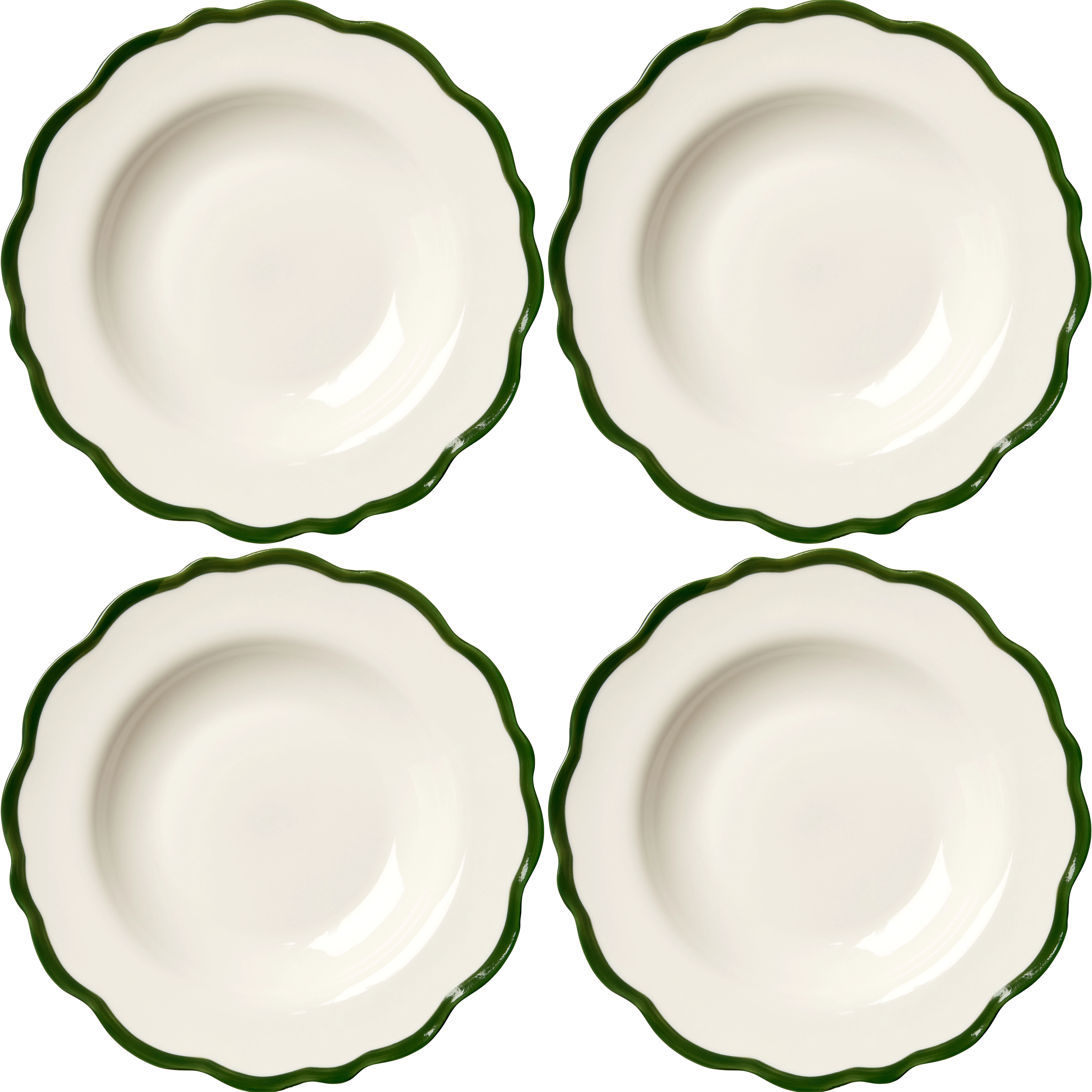 Decotique Fleur Sk&aring;l 23 Cm 4-pack M&ouml;rkgr&ouml;n - Serveringssk&aring;lar Keramik M&ouml;rkgr&ouml;n - 427701X4