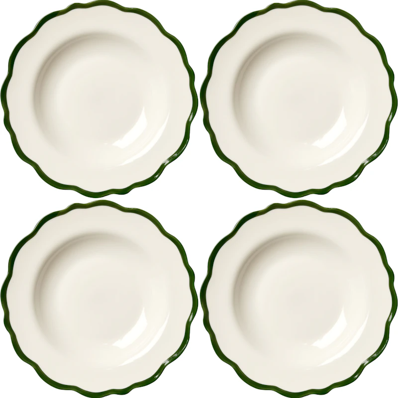 Fleur Skål 23 cm 4-pack, Mörkgrön