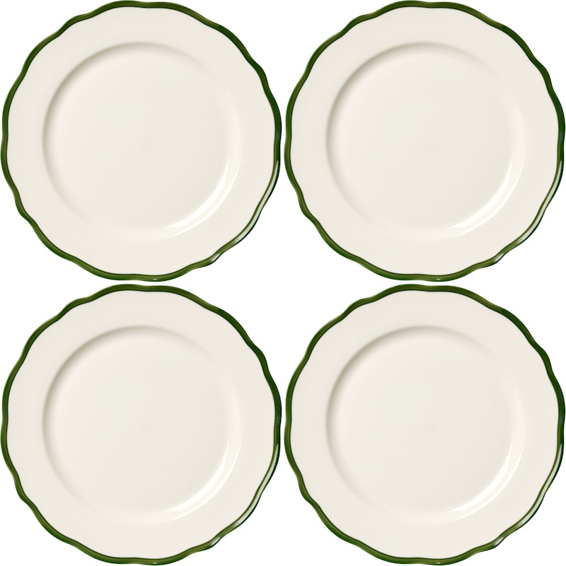 Fleur Tallrik 28 cm 4-pack, Mörkgrön