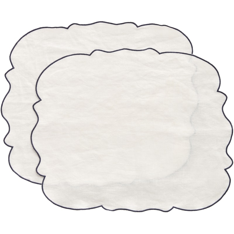 Gia Bordstablett 35x45 cm 2-pack, Vit / Blå
