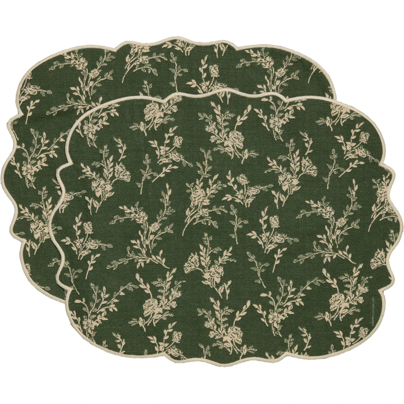 Gia Bordstablett Blomma 35x45 cm 2-pack, Grön