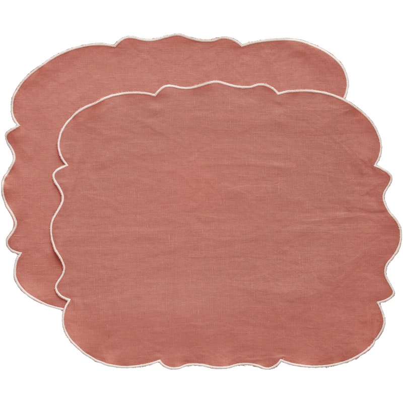 Gia Bordsunderlägg 35x45 cm 2-pack, Dusty Pink / Vit