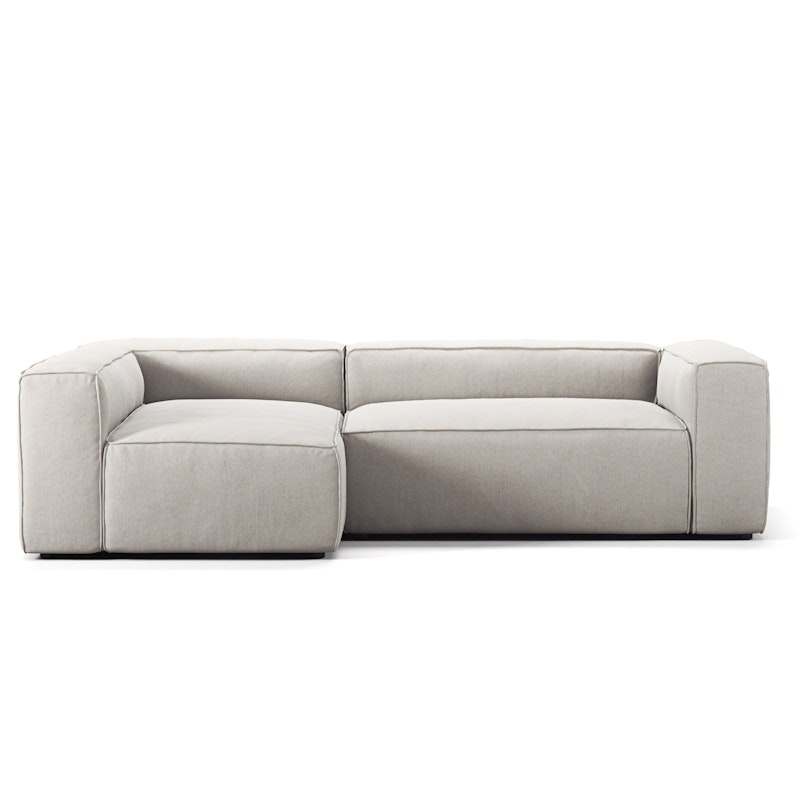 Grand 3-Sitssoffa Divan Vänster Minetyg, Moon White