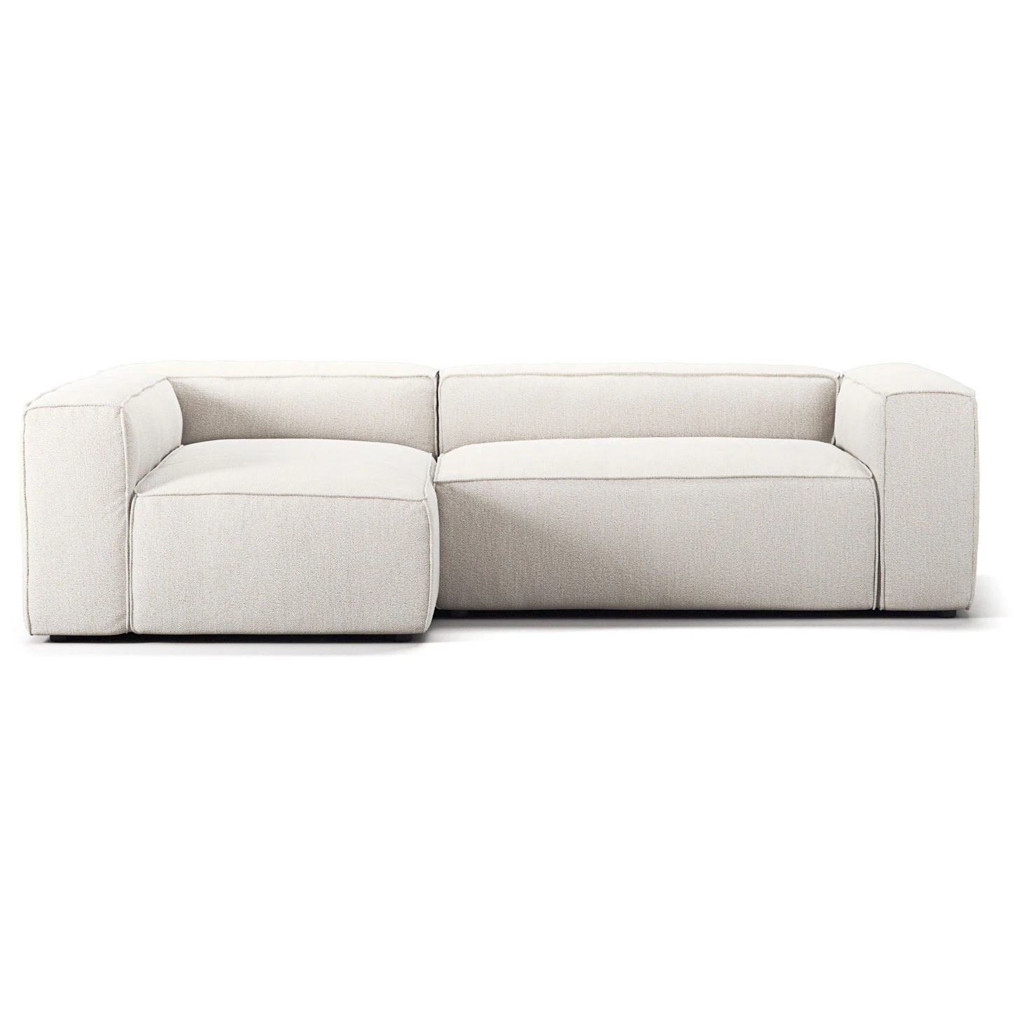 Decotique Grand 3-sitssoffa Divan V&auml;nster tyg Steam White - H&ouml;rnsoffor & Divansoffor Boucl&eacute; Steam White - 372327-372327