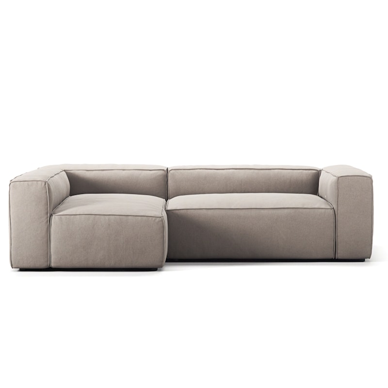 Grand 3-Sitssoffa Divan Vänster Minetyg, Sandshell Beige